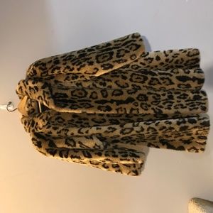 Faux Cheetah Fur Coat
